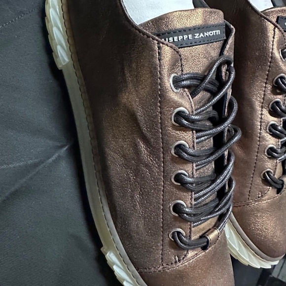 Giuseppe Zanotti bronze leather BLABBER UOMO shoes Sz 13 Hand Made in Italy - Picture 6 of 7